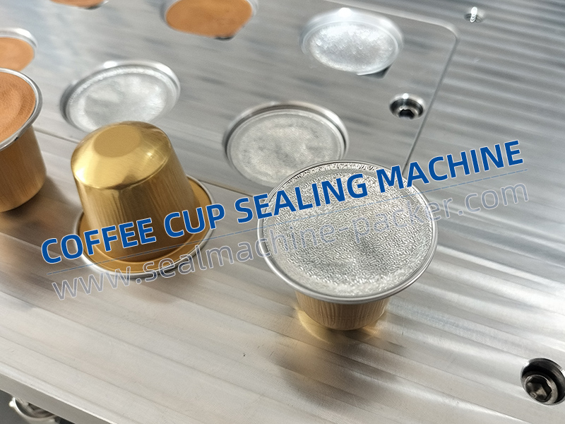 Coffee capsule cup sealing machine