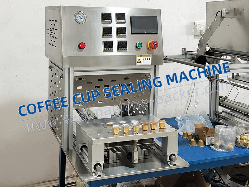 Coffee cup sealing machine